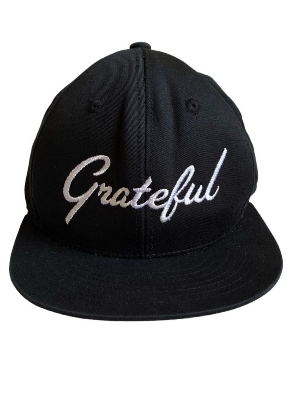 KBETHOS Grateful Embroidered Black Snapback Cotton Baseball Hat Cap